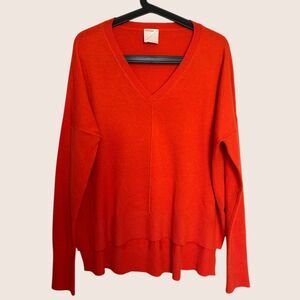 🍊 KERISMA WOOL BLEND V NECK LONG SLEEVE ORANGE SWEATER SUPER SOFT SMALL/MEDIUM